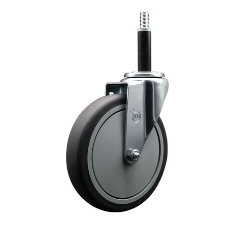 Service Caster 6'' Thermoplastic Rubber Wheel Swivel 3/4'' Expanding Stem Caster SCC-EX20S614-TPRB-34